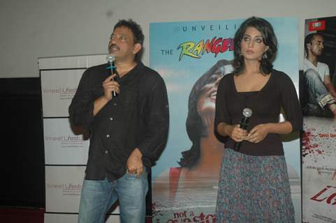 Mahie Gill and Ram Gopal Varma at Not a Love Story press meet, Cinemax