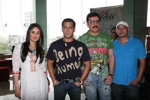 Salman Khan, Aditya Pancholi and Kareena Kapoor at the first look of movie Bodyguard