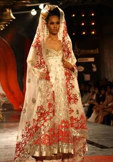 Model showcasing designer Suneet Verma's creations at the Synergy1 Delhi Couture Week,in New Delhi