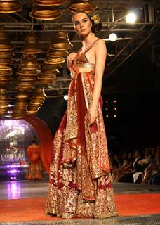 A Model showcasing designer Suneet Verma's creations at the Synergy1 Delhi Couture Week,in New Delhi