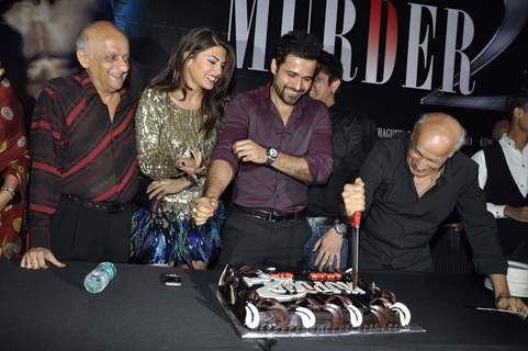 Jacqueline, Emraan, Mukesh and Mahesh Bhatt at Murder 2 success bash at Enigma, Mumbai