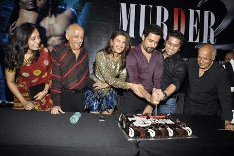 Jacqueline, Emraan, Mukesh and Mahesh Bhatt at Murder 2 success bash at Enigma, Mumbai