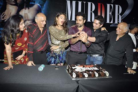 Jacqueline, Emraan, Mukesh and Mahesh Bhatt at Murder 2 success bash at Enigma, Mumbai