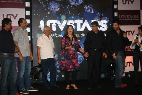 Yash Chopra, Karan Johar, Farah and Ashutosh at launch of 'UTV Stars' channel