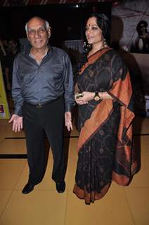 Yash Chopra and Tanvi Azmi at premiere of movie 'Bubble Gum'