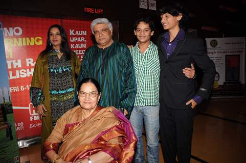 Shabana Azmi and Javed Akhtar at the premiere of Buggle Gum at Cinemax. .