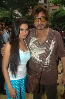 Veena Malik with Shakti Kapoor at the mahurat of film Daal Me Kuch Kaala Hai at Lokhandwala, Mumbai
