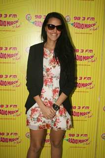 Neha Dhupia at Radio Mirchi to promote 'Gandhi To Hitler'