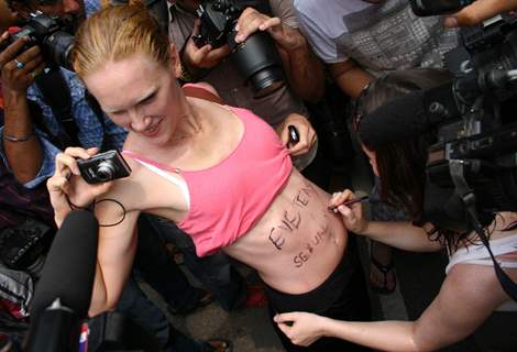 The Slutwalk Delhi 2011, at Janter Manter in New Delhi on Sunday. .