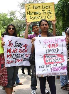 The Slutwalk Delhi 2011, at Janter Manter in New Delhi on Sunday. .