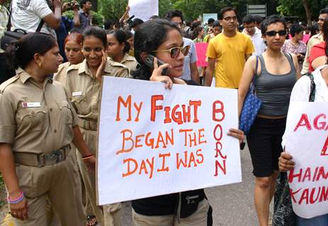 The Slutwalk Delhi 2011, at Janter Manter in New Delhi on Sunday. .