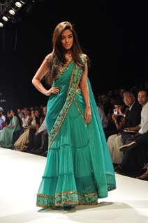 Riya Sen walk the ramp for Pria Kataria Puri at the IIJW 2011 at Grand Hyatt in Kalina, Mumbai