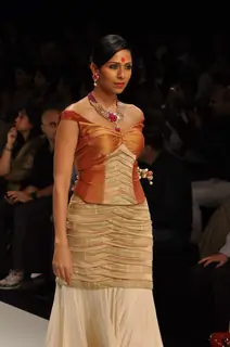 Models walk on the ramp for Sawan Sukha at IIJW 2011 show day 3. .