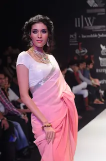 Models walk on the ramp for Manubhai Gems at IIJW 2011 show day 3. .