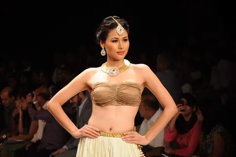 Models walk on the ramp for Dipti Amisha at IIJW 2011 show day 3. .