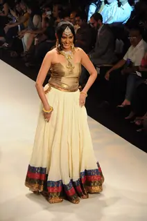 Models walk on the ramp for Dipti Amisha at IIJW 2011 show day 3. .