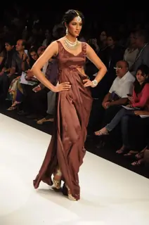 Models walk on the ramp for Dipti Amisha at IIJW 2011 show day 3. .
