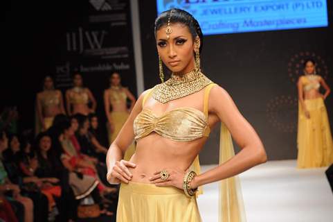 Models walks the ramp for Laxmi Jewellery Export at IIJW 2011 Day 4. .