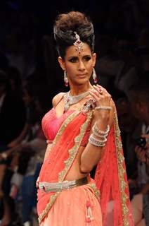 Model walks the ramp at IIJW 2011 Grand Finale . .