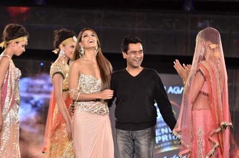 Model walks the ramp for designer Rakesh Agarwal at Blenders Pride Fashion Tour, Taj Land's End. .