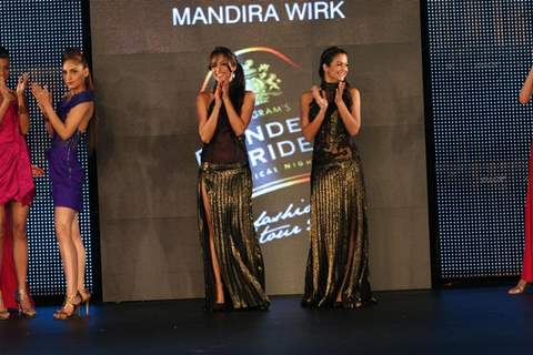 Malaika Arora Khan and Amrita Arora walk the ramp for Mandira Wirk at the Blenders Pride Fashion Tour 2011