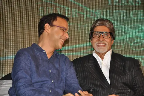 Megastar Amitabh Bachchan unveils Nitin Desai's book at his 25th year celebrations at JW Marriott in Mumbai.  .