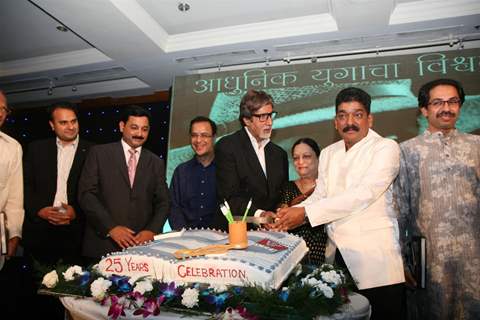 Megastar Amitabh Bachchan unveils Nitin Desai's book at his 25th year celebrations at JW Marriott in Mumbai