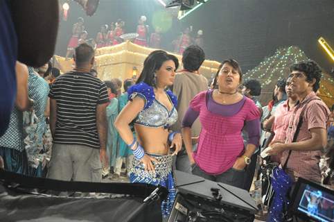 Rakhi Sawant shoots an item song for film 'Rakthbeej' at Filmistan