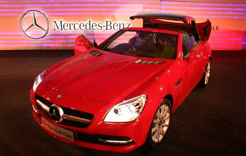 The launch of  Mercedes Benz's new SLK 350, in New Delhi on Wednesday. .