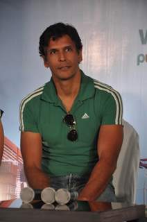 Milind Soman at Suzlon's new brand campaign for cleaner air at trident. .