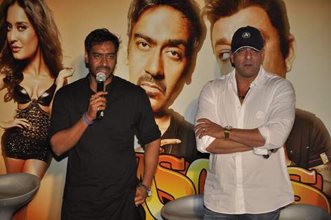 Ajay Devgan and Sanjay Dutt unveiled Rascals first look at PVR, Juhu.  .