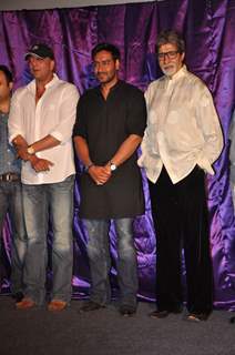 Ajay Devgan, Sanjay Dutt and Amitabh Bachchan unveiled Rascals first look at PVR, Juhu.  .