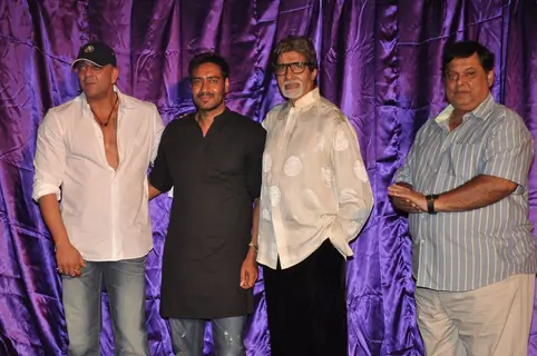 Ajay Devgan, Sanjay Dutt and Amitabh Bachchan unveiled Rascals first look at PVR, Juhu.  .