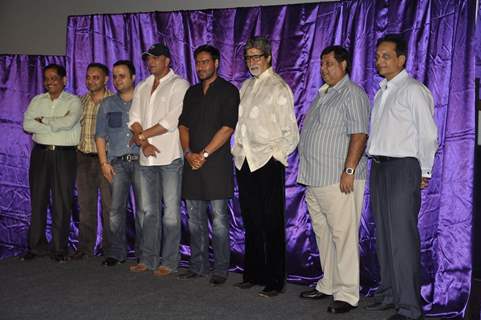 Ajay Devgan, Sanjay Dutt and Amitabh Bachchan unveiled Rascals first look at PVR, Juhu.  .