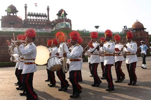 The Independence Day rehearsal at Red Fort in Delhi on Saturday, 13 August 2011. .