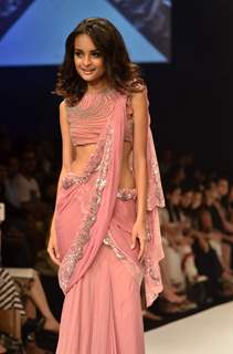 Model display the designer Rina Dhaka's collection during the first day of Lakme fashion week winter/festive 2011, in Mumbai. .