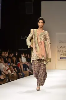 Model display the designer Payal Singhal's collection during the first day of Lakme fashion week winter/festive 2011, in Mumbai. .