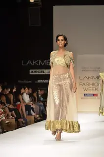 Model display the designer Payal Singhal's collection during the first day of Lakme fashion week winter/festive 2011, in Mumbai. .