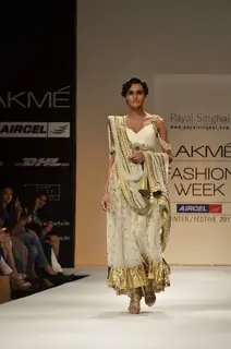 Model display the designer Payal Singhal's collection during the first day of Lakme fashion week winter/festive 2011, in Mumbai. .
