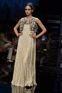 Model display the designer JJ Valaya's collection during the first day of Lakme fashion week winter/festive 2011, in Mumbai. .