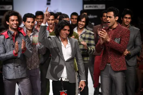 Model walk on the ramp for designer Amalraj Sengupta and Sanjay Hingu at Lakme Fashion Week 2011 Day 2, in Mumbai