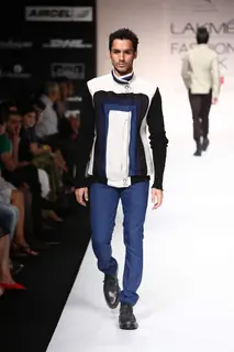 Model walk on the ramp for designer Amalraj Sengupta and Sanjay Hingu at Lakme Fashion Week 2011 Day 2, in Mumbai