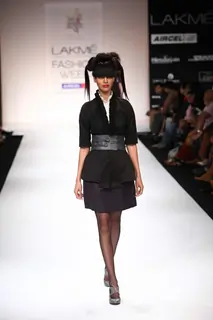 Model walk on the ramp for designer Amalraj Sengupta and Sanjay Hingu at Lakme Fashion Week 2011 Day 2, in Mumbai