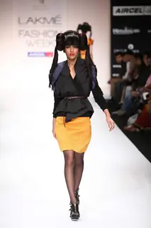 Model walk on the ramp for designer Amalraj Sengupta and Sanjay Hingu at Lakme Fashion Week 2011 Day 2, in Mumbai