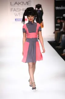 Model walk on the ramp for designer Amalraj Sengupta and Sanjay Hingu at Lakme Fashion Week 2011 Day 2, in Mumbai