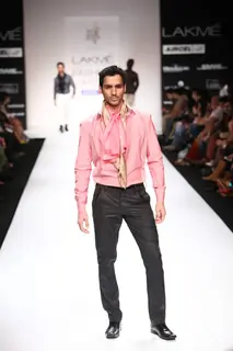 Model walk on the ramp for designer Amalraj Sengupta and Sanjay Hingu at Lakme Fashion Week 2011 Day 2, in Mumbai