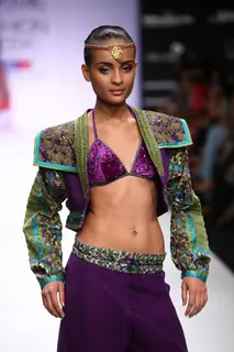 Model walk on the ramp at Lakme Fashion Week 2011 Day 2, in Mumbai