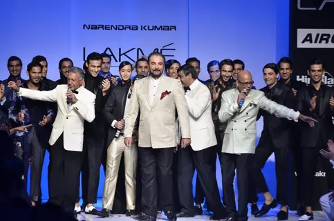Celebs walk on the ramp for designer Narendra Kumar Ahmed at Lakme Fashion Week 2011 Day 2, in Mumbai