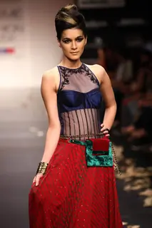 Model walk on the ramp for designer Anita Dongre show at Lakme Fashion Week 2011 Day 2, in Mumbai