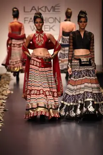 Model walk on the ramp for designer Anita Dongre show at Lakme Fashion Week 2011 Day 2, in Mumbai
